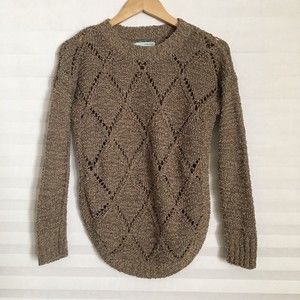 Maurices Women’s Brown Long Sleeve Pullover Open Knit Sweater Size M